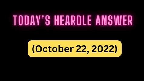 2023 Today s Heardle Clues and answer for Thursday October 20